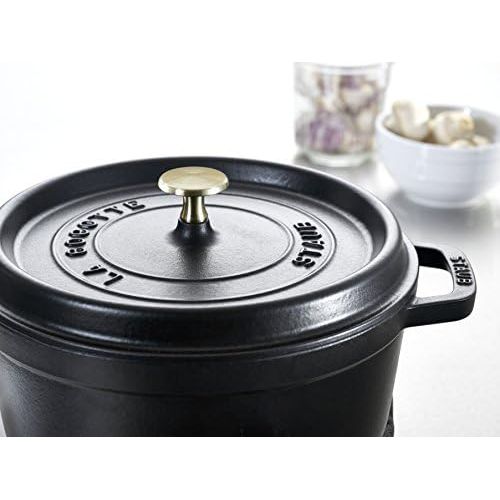  STAUB Gusseisen Brater/Cocotte, rund 24cm, 3,8L, schwarz