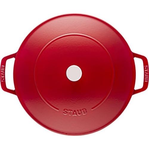  Staub Brater mit Chistera, Induktionsgeeignet, Gusseisen, Kirschrot, 28 cm, 1 Einheiten