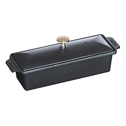  Staub 40509-575-0 Terrine, 30 x 11 cm, 1,45 L, Innen schwarz glanzend, schwarz