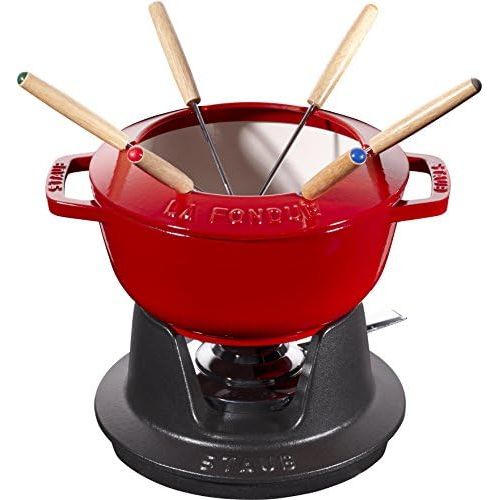  Staub Fondueset, Induktionsgeeignet, Gusseisen, Kirschrot, 1 Einheiten