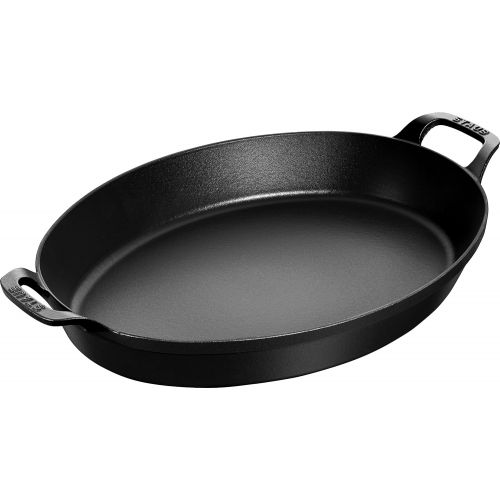  STAUB Stapelbare Auflaufform, oval Schwarz 37 cm