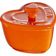 Staub Keramik 6er Set XS Mini Cocotte Herz Dessertschale Auflaufform Orange 8 cm