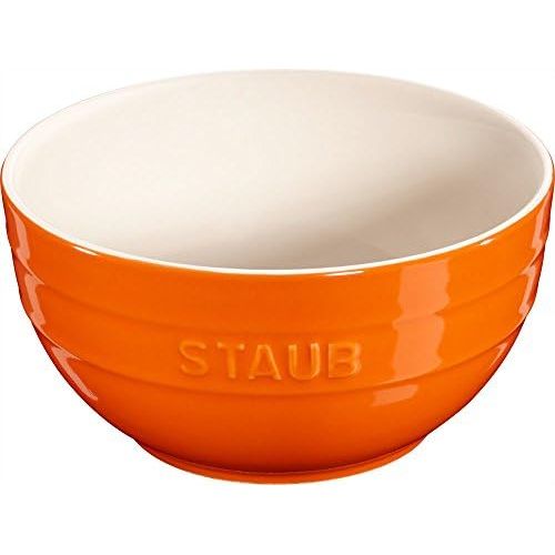  Staub Keramik 6 er Set Schale Schuessel Desertschale, gross orange 17 cm Ceramic