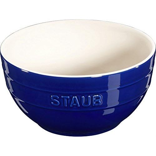  Staub Keramik 6 er Set Schale Schuessel Desertschale, gross dunkelblau 17 cm Ceramic