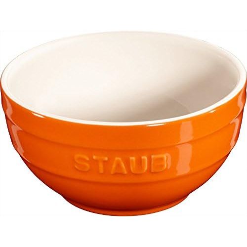  Staub Keramik 6 er Set Schale Schuessel Desertschale, klein orange 12 cm Ceramic