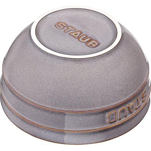  Staub Keramik 6er Set Mueslischale Dessertschuessel Ruehrschuessel, rund Antikgrau 12 cm