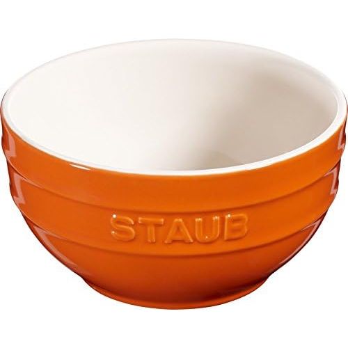  6er Set Staub Keramik Schuessel Schale Obstschuessel rund Orange 14cm