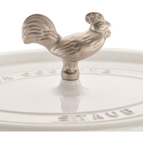  Staub Coq au Vin Cocotte, Gusseisen, 1,7 l, Weiss