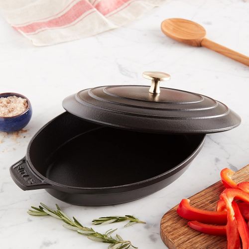  Staub Hot plate Oval Gusseisen Schwarz - Teller oval Gusseisen Schwarz 1 l 230 mm 170 mm