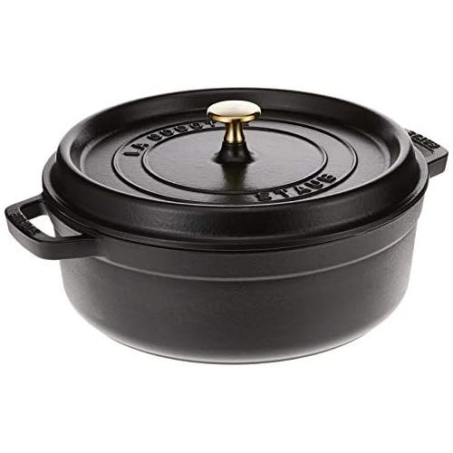  Staub Cocotte flach, breit, rund 4-quart matte black