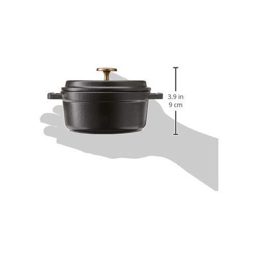  STAUB Stub Gusseisen-Cocotte, rund, 2,7 l, Mattschwarz