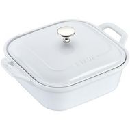 STAUB Ceramics Square Covered Baking Dish, 9x9-inch, White