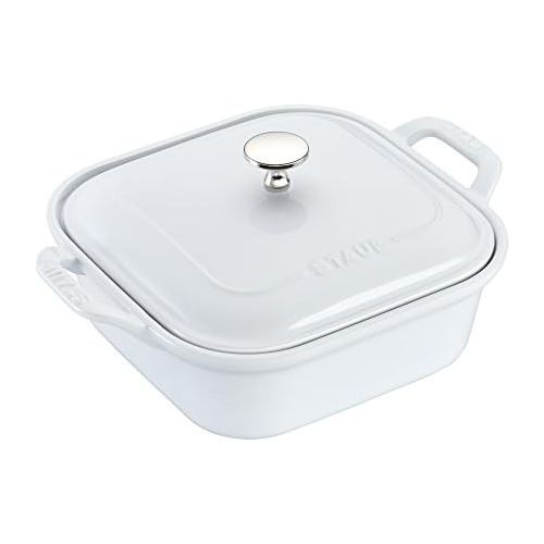  STAUB Ceramics Square Covered Baking Dish, 9x9-inch, White