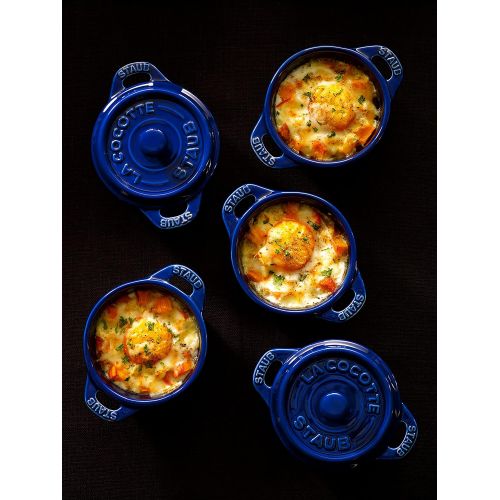  Staub Ceramics Mini-Cocotte-Set, rund, 3-teilig, rustikales Tuerkis