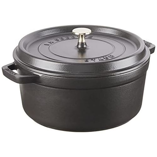  Staub 5 Quart Round Cocotte, Black by Staub