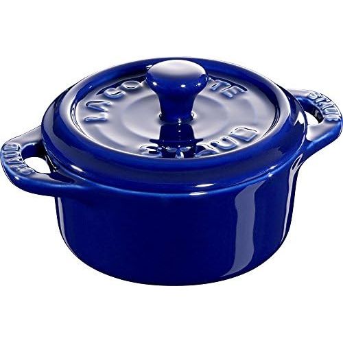  STAUB Keramik 6 er Set Mini Cocotte, rund dunkelblau 10 cm Ceramic