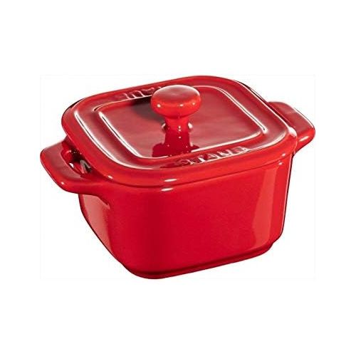  STAUB XS Mini Cocotte, quadratisch, 2er Set Kirschrot 8 cm