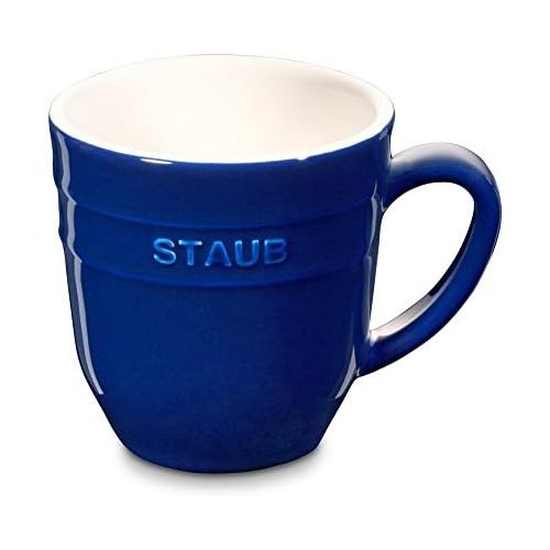  STAUB Keramik 4Stueck Kaffeetasse Kakaotasse Teetasse gross Tasse Dunkelblau 0,35 L