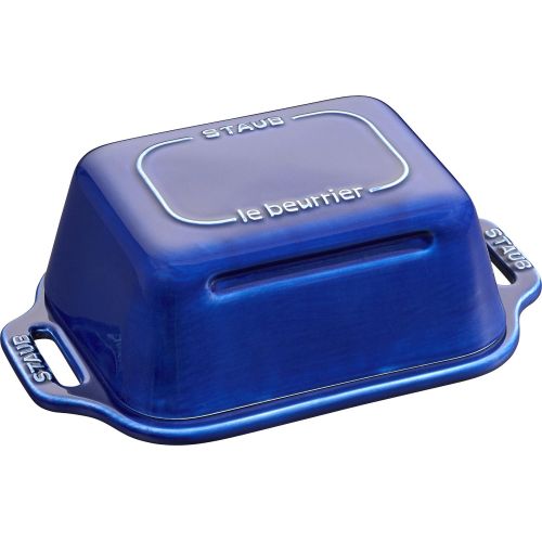  Staub Keramik 4er Set Butterdose Dunkelblau 18,7 x 12 cm Spuelmaschinengeeignet