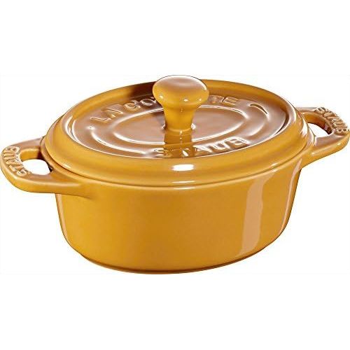  Staub Keramik 6 er Set Mini Cocotte, oval senfgelb 11 cm Ceramic