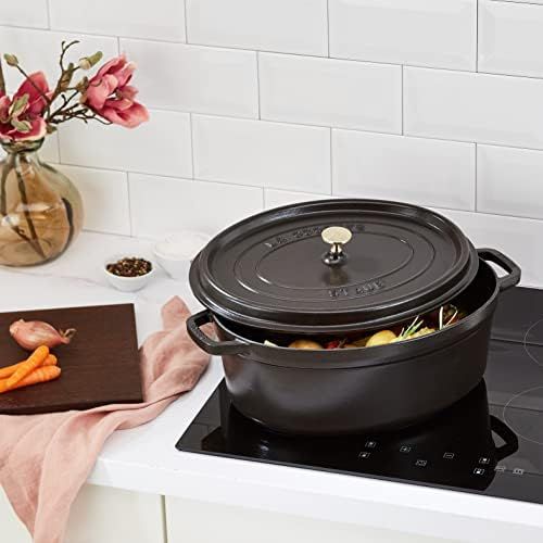  STAUB Gusseisen Brater/ Cocotte, oval 37 cm, 8 L, schwarz