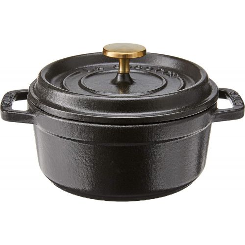  STAUB Stub Gusseisen-Cocotte, rund, 0,5 l, Schwarz matt