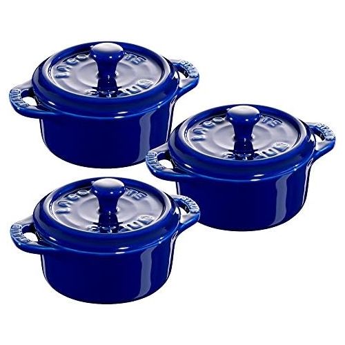  Staub Ceramics Mini-Cocotte-Set, rund, 3-teilig, Kirschrot