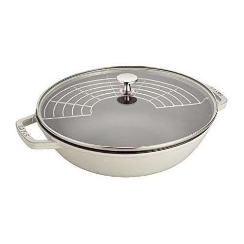  STAUB 13129107 Cast Iron Perfekte Pfanne, edelstahl, Weisser Trueffel