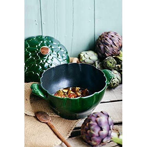  STAUB Ceramics Petite Artichoke Cocotte, 16-oz, Basil