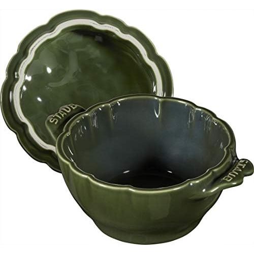  STAUB Ceramics Petite Artichoke Cocotte, 16-oz, Basil