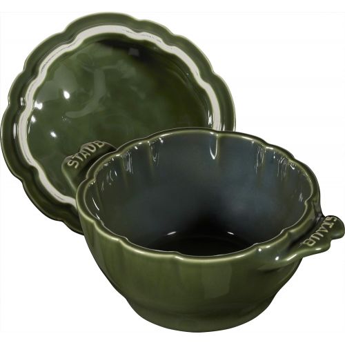  STAUB Ceramics Petite Artichoke Cocotte, 16-oz, Basil