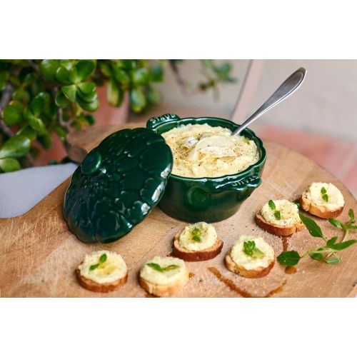  STAUB Ceramics Petite Artichoke Cocotte, 16-oz, Basil