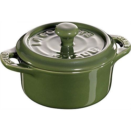  Staub Keramik 6 er Set Mini Cocotte, rund basilikumgruen 10 cm Ceramic