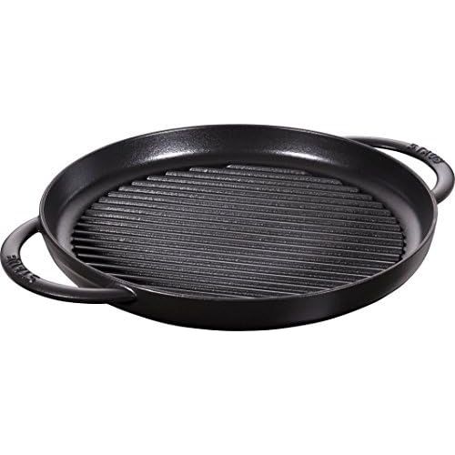  Staub Grillpfanne mit Seitengriffen rund in schwarz (Durchmesser oberer Rand: 30 cm)