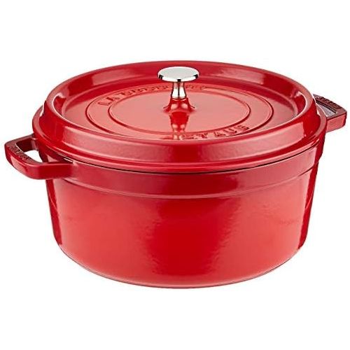  Staub 1102606 Gusseisen-Cocotte, rund, 5.5 Quart, Kirsche