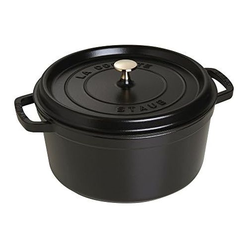  Staub 6-1/4-Quart Round Cocotte, Black Matte by Staub