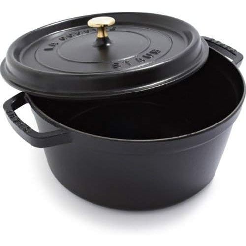  Staub 6-1/4-Quart Round Cocotte, Black Matte by Staub