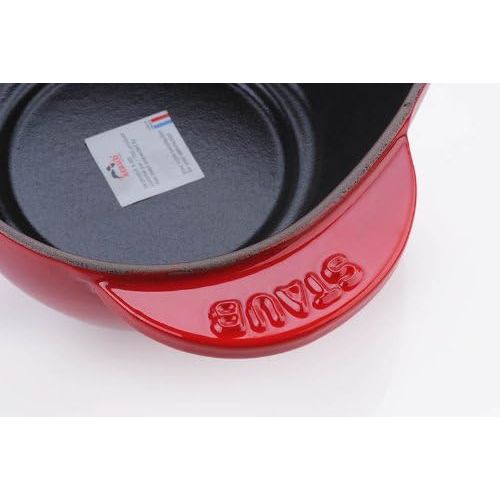  Staub 40509-798-0 Cocotte/Brater, Herz 20 cm, 1,75 L, mit mattschwarzer Emaillierung im Inneren des Topfes, kirsche