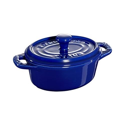  STAUB Keramik 6 er Set Mini Cocotte, oval dunkelblau 11 cm Ceramic