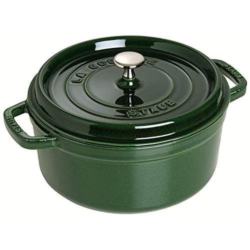  STAUB Gusseisen Brater/Cocotte, mit Dampfeinsatz, rund 26 cm, 5,2 L, basilikum / gruen