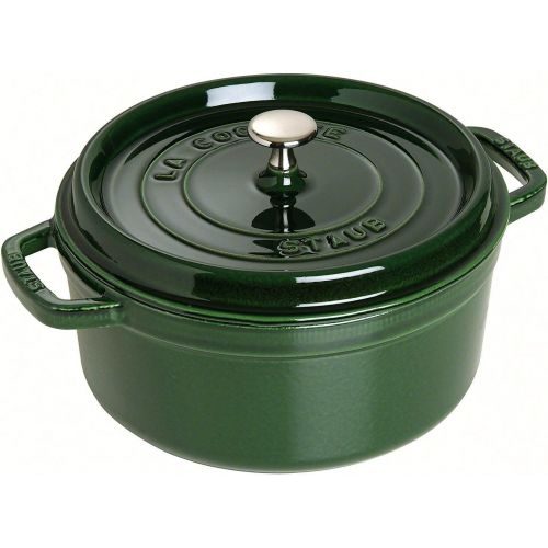  STAUB Gusseisen Brater/Cocotte, mit Dampfeinsatz, rund 26 cm, 5,2 L, basilikum / gruen