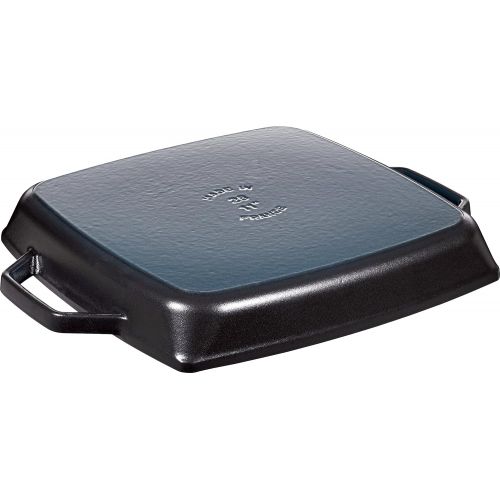  Staub 40511-683-0 Grillpfanne, rechteckige mit zwei Griffen, 28 cm, Gusseisen, schwarz