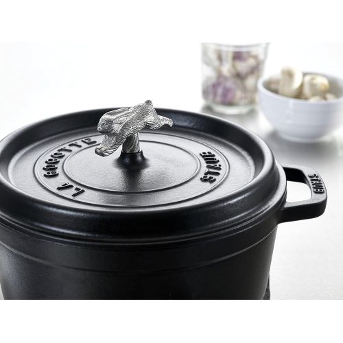  STAUB Deckelknopf Kaninchen, Edelstahl, Silber, 7.3 x 2.2 x 3.8 cm