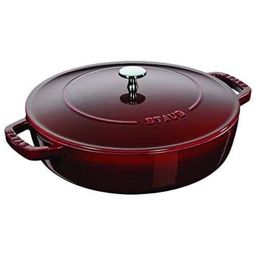  STAUB Brater mit Chistera 28 cm, Gusseisen, induktionsgeeignet, Grenadine