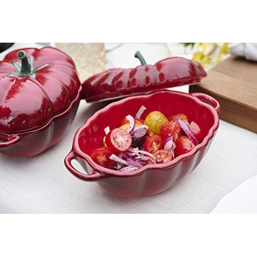  Staub 405118550 Tomaten Cocotte, 40511-855-0 emaillierte Oberflache, Keramik