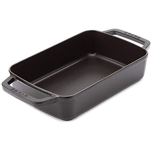  Staub 1303023 Auflaufform 30 x 20 cm, 3,15 L mit mattschwarzer Emaillierung im Inneren der Auflaufform, schwarz