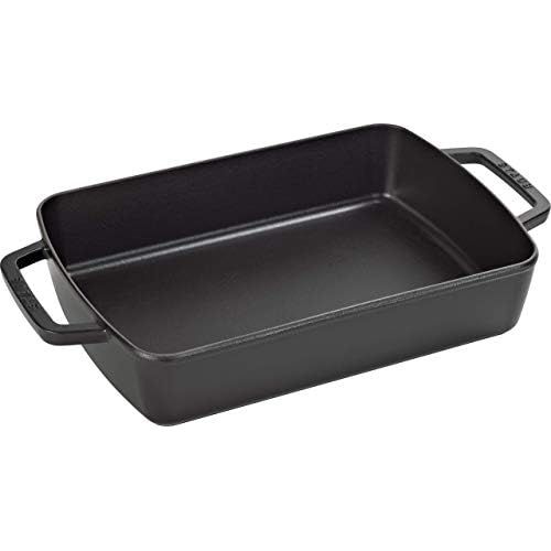  Staub 1303023 Auflaufform 30 x 20 cm, 3,15 L mit mattschwarzer Emaillierung im Inneren der Auflaufform, schwarz