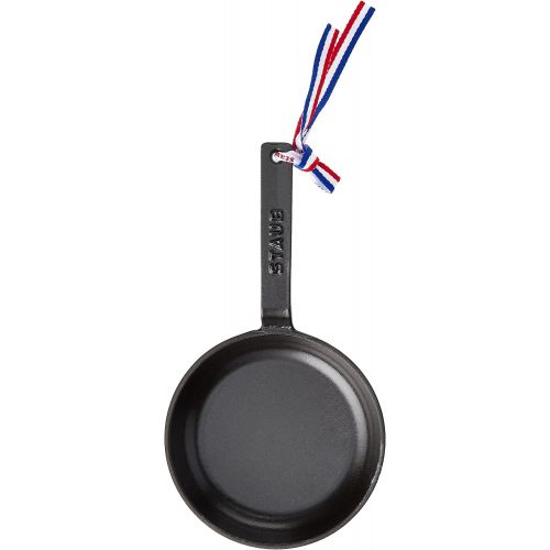  Staub 40509-529-0 Mini Bratpfanne, 12 cm, 0,15 L, mit mattschwarzer Emaillierung im Inneren der Pfanne, schwarz