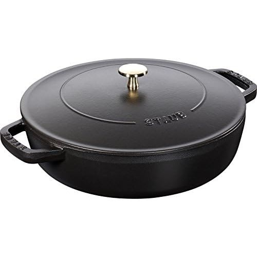  Staub Brater mit Chistera, Induktionsgeeignet, Gusseisen, Schwarz, 28 cm, 1 Einheiten