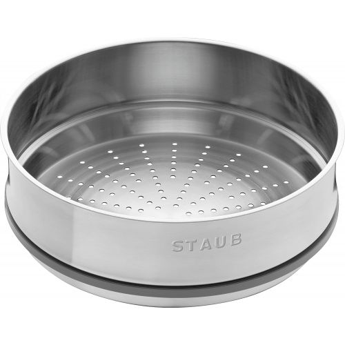  STAUB Gusseisen Brater/Cocotte, mit Dampfeinsatz, rund 26 cm, 5,2 L, schwarz